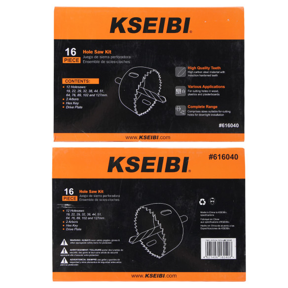 Ensemble de scies-cloches en acier au carbone 16 pièces pour percer facilement | KSEIBI