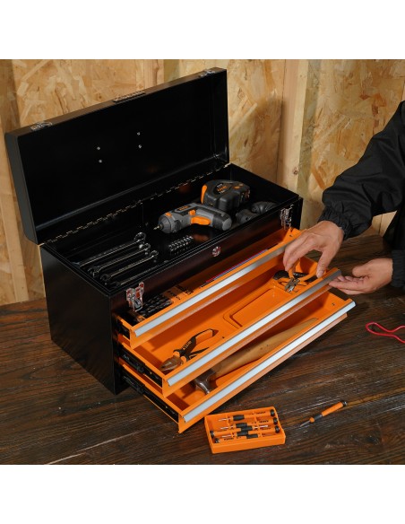 Boîte à outils métallique 4 tiroirs pratique et robuste | KSEIBI