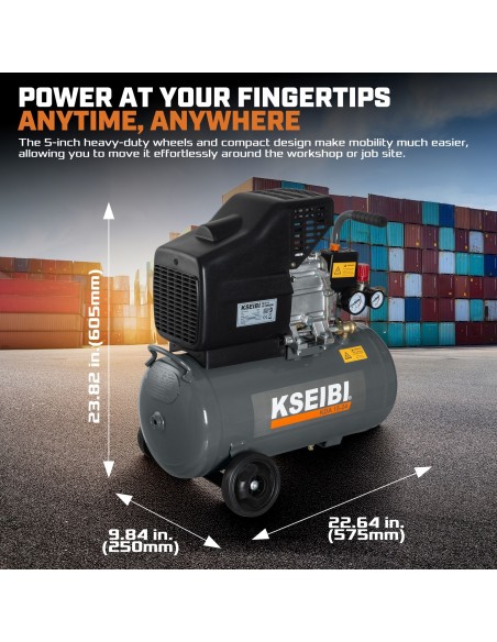 KDA 15-24 Compressore d'aria 24L 2HP, portatile e potente | KSEIBI