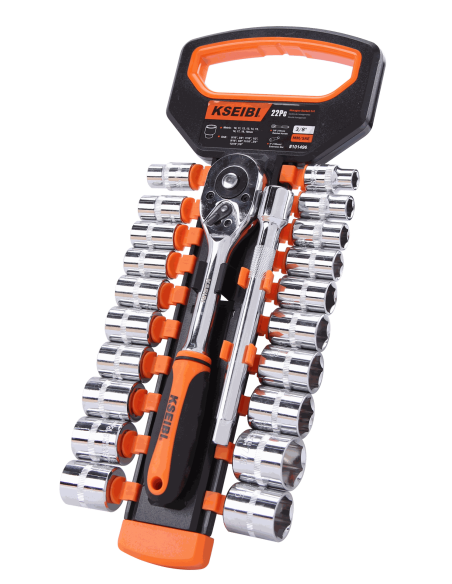 Hochwertiges Stecknuss- und Ratschen-Set 3/8" für präzise Arbeiten | KSEIBI