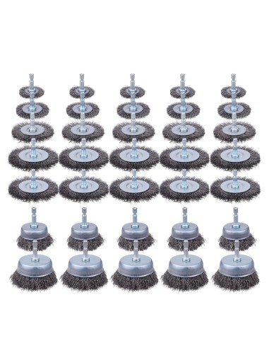 Ensemble de brosses crantées en acier 6mm | KSEIBI