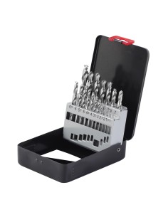 Metal Drill Bits Set, HSS-G / Iron Box 19-Pc