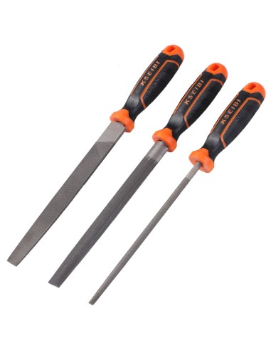 Conjunto de Limas de Aço 3 Peças 8"/200 mm para Trabalhos de Precisão | KSEIBI