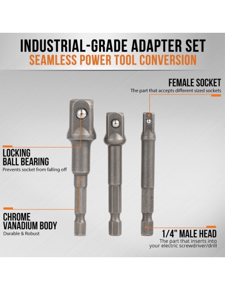 Upgrade Your Drill with Socket Drill Adapter Set for Effortless DIY Projects | KSEIBI