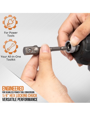 Conjunto de Adaptadores de Soquete para Furadeira - Transforme Sua Furadeira em uma Ferramenta Versátil | KSEIBI