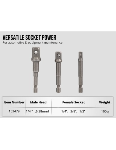 Vielseitiges Stecknuss-Bohradapter-Set für präzise Arbeiten | KSEIBI