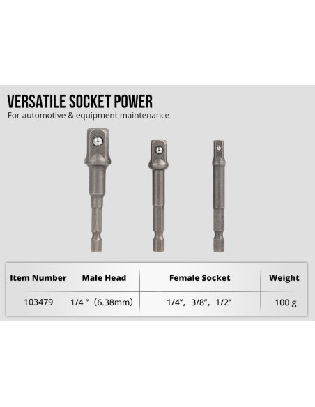Vielseitiges Stecknuss-Bohradapter-Set für präzise Arbeiten | KSEIBI
