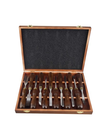 Premium Wood Craving Chisel Set with Wooden Handle for Professionals | KSEIBI