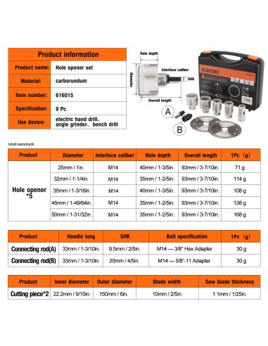 High-Quality Vacum Brazed Diamond Core and Saw Blades Set for Precision Cutting | KSEIBI