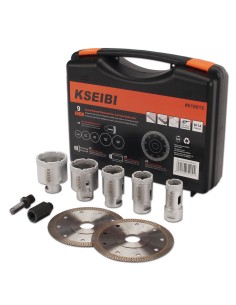 Vacum Brazed Diamond Core And Saw Blades Set 9-Pc.