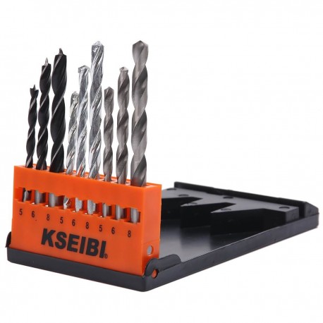 Mixed Drill Bits Set In Plastic Case, power tool accessories, ultimate household mixed drill bits kit.